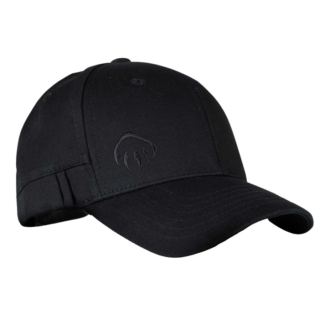 Wolverine Six Panel Cap with Pencil Sleeve Embroidery - True Black - Left Angle