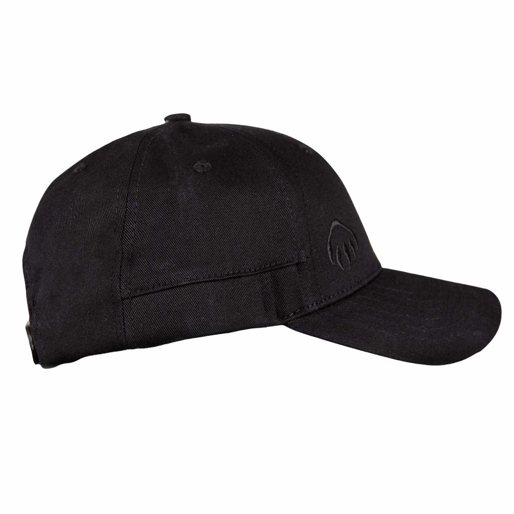 Wolverine Six Panel Cap with Pencil Sleeve Embroidery - True Black - Right Side