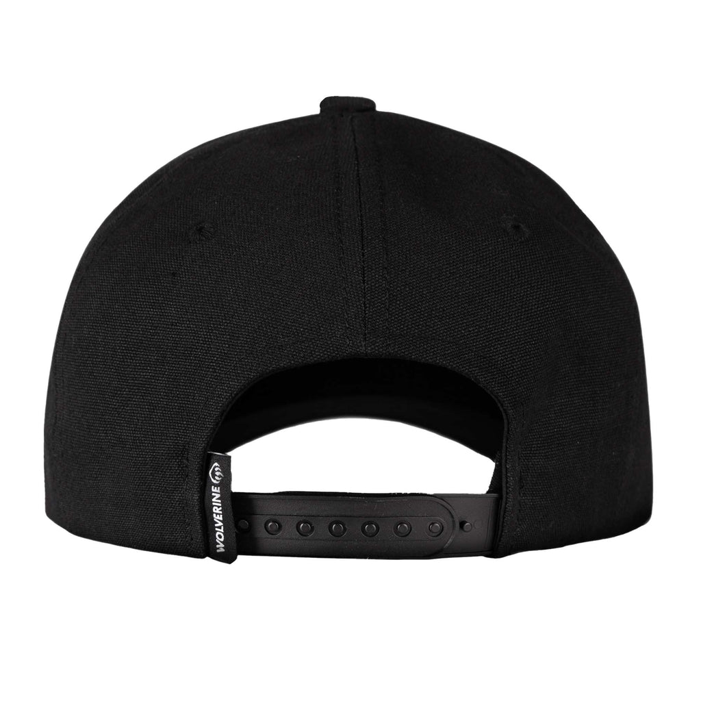 Wolverine Six Panel Cap with Pencil Sleeve Transfer - True Black - Back