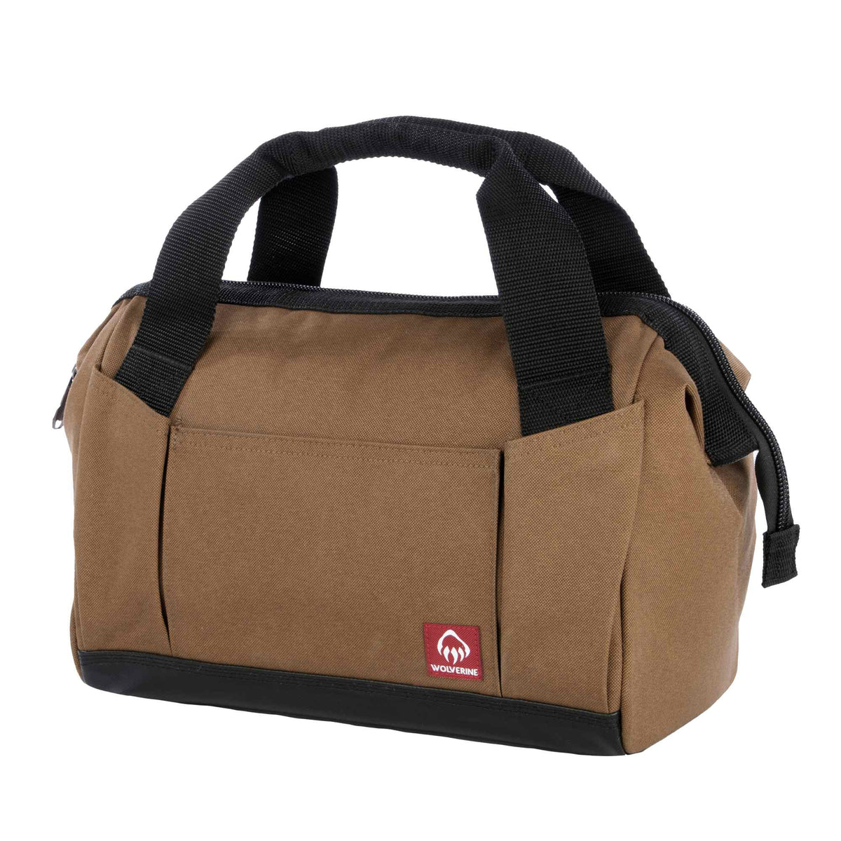 Wolverine Tool Bag with 14 Pockets, 13 Inch Embroidery - Chestnut - Left Angle
