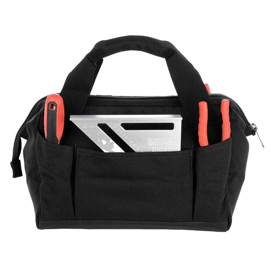 Wolverine Tool Bag with 14 Pockets, 13 Inch Transfer - Black - Back