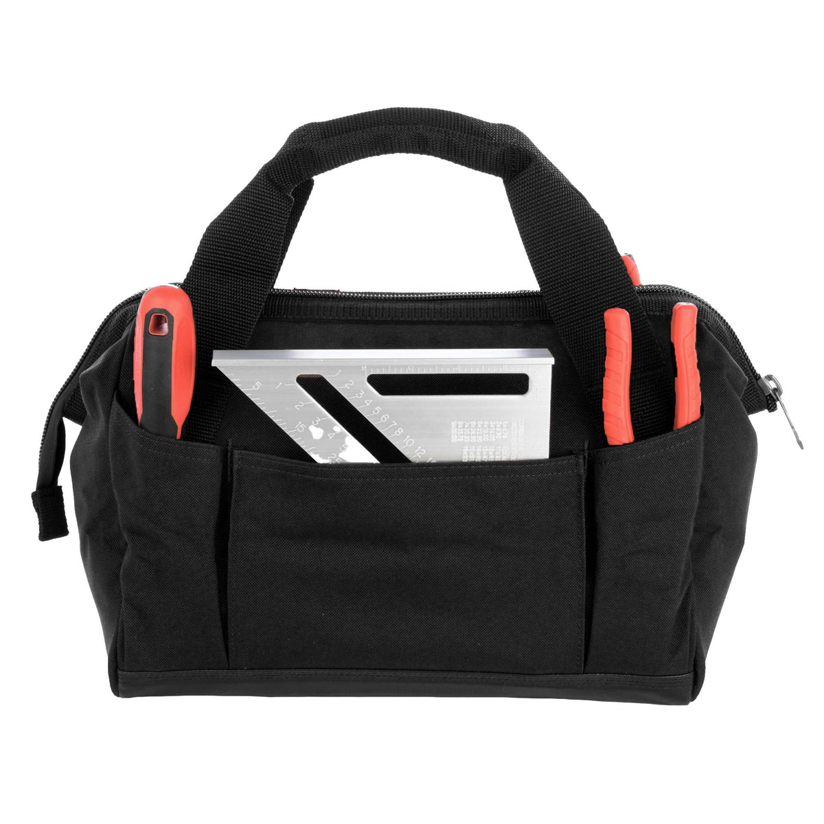 Wolverine Tool Bag with 14 Pockets, 13 Inch Transfer - Black - Back