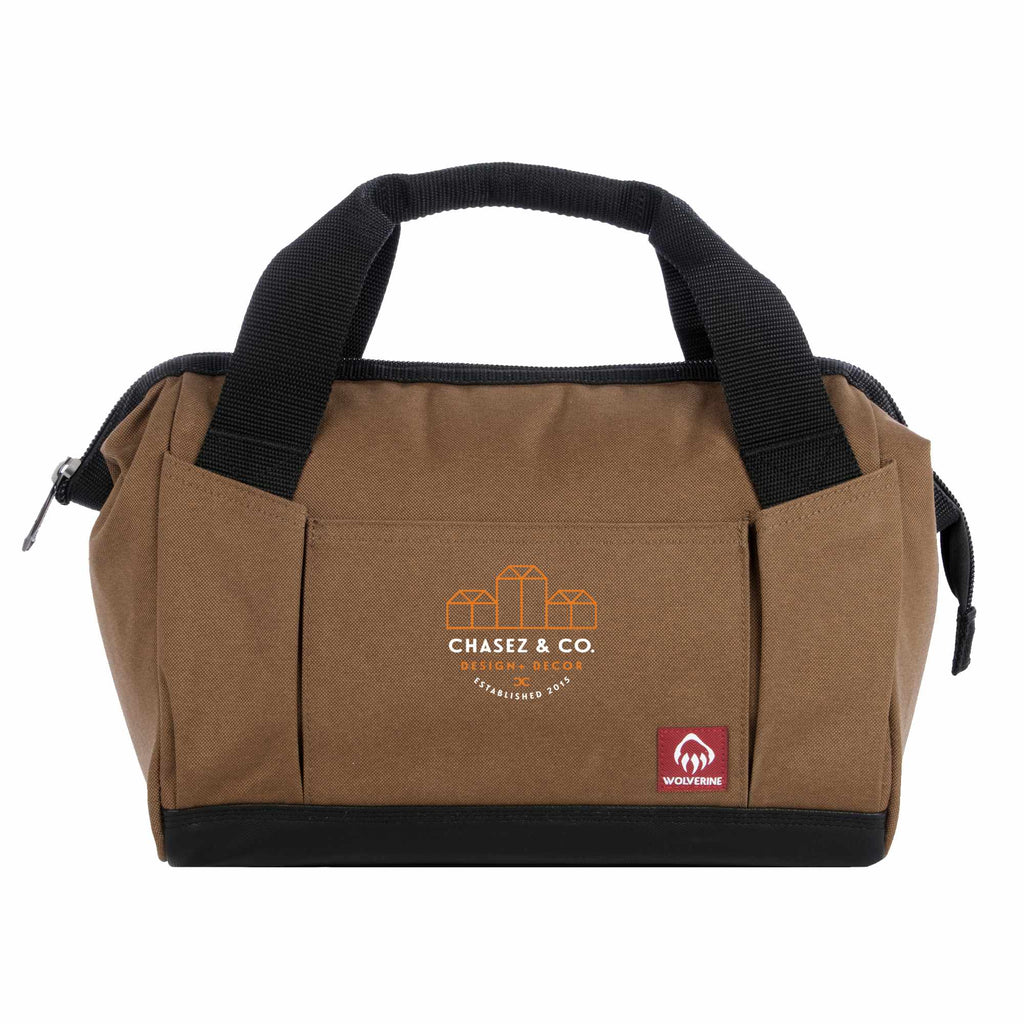 Wolverine Tool Bag with 14 Pockets, 13 Inch Transfer - Chestnut - Front