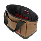Wolverine Tool Tote with 17 Pockets, 13 Inch - Chestnut - Left Angle 2