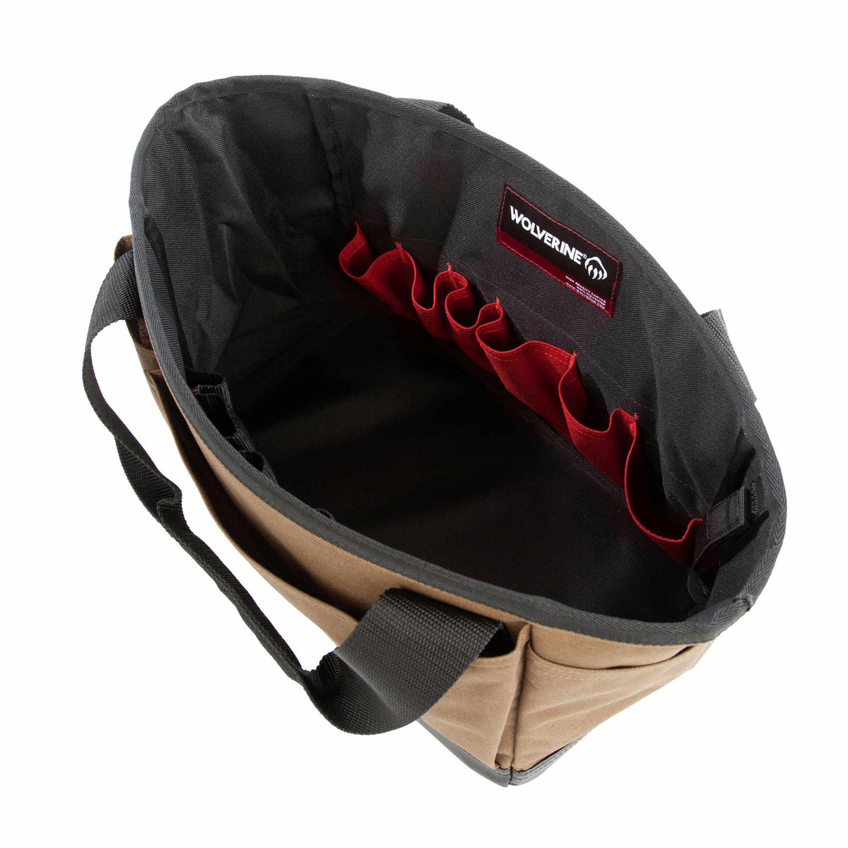 Wolverine Tool Tote with 17 Pockets, 13 Inch - Chestnut - Top