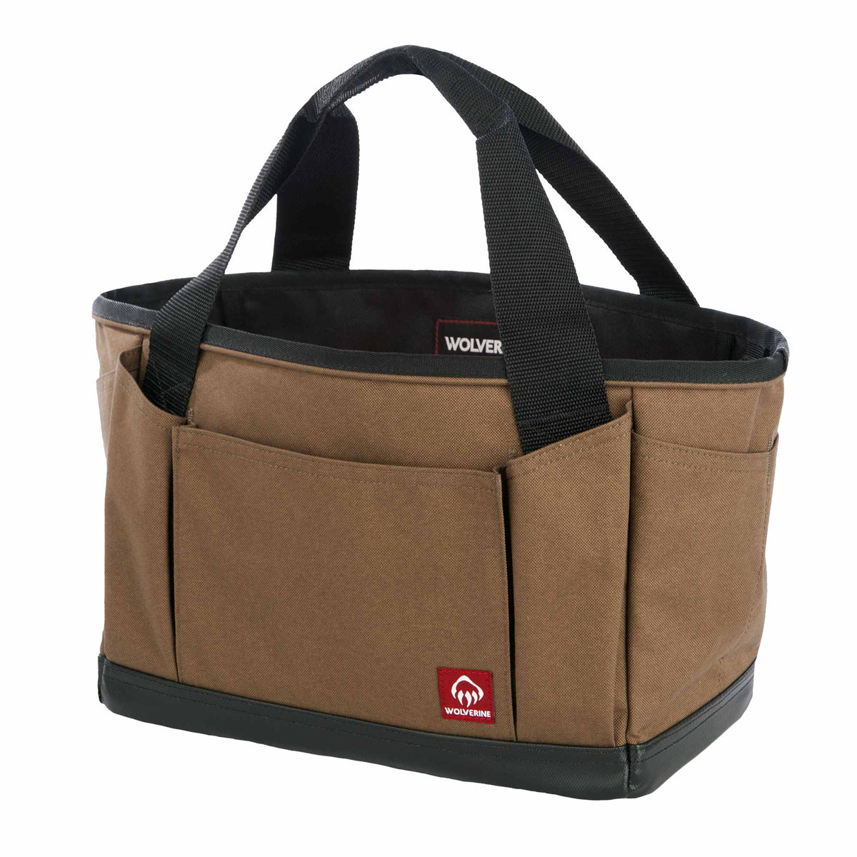 Wolverine Tool Tote with 17 Pockets, 13 Inch Transfer - Chestnut - Left Angle