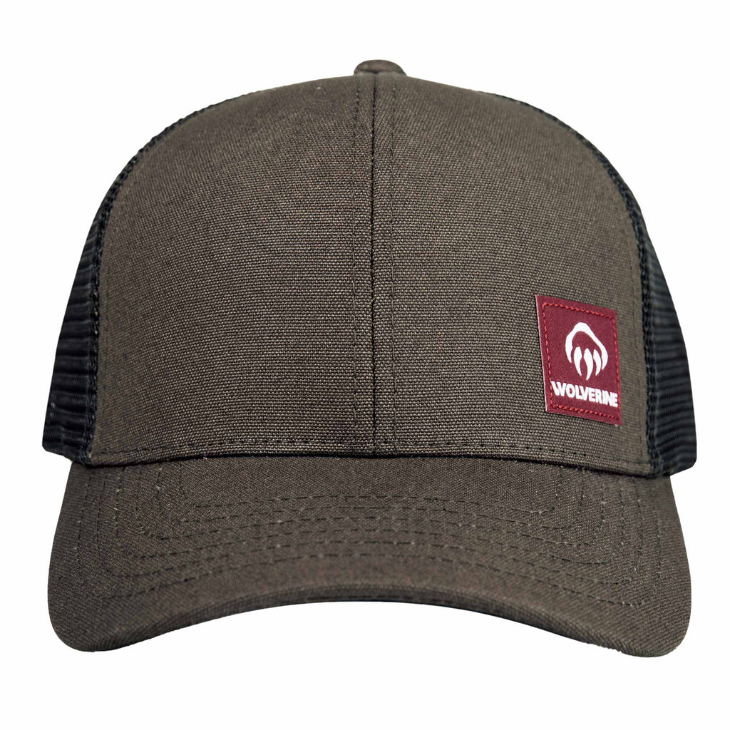 Wolverine Trucker Cap, Red Label Transfer - Black Olive - Front