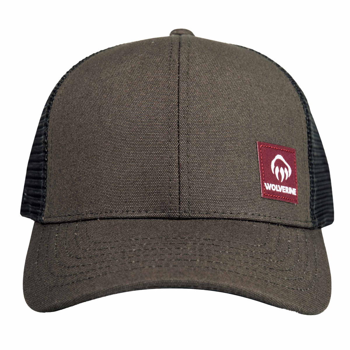 Wolverine Trucker Cap, Red Label Transfer - Black Olive - Front