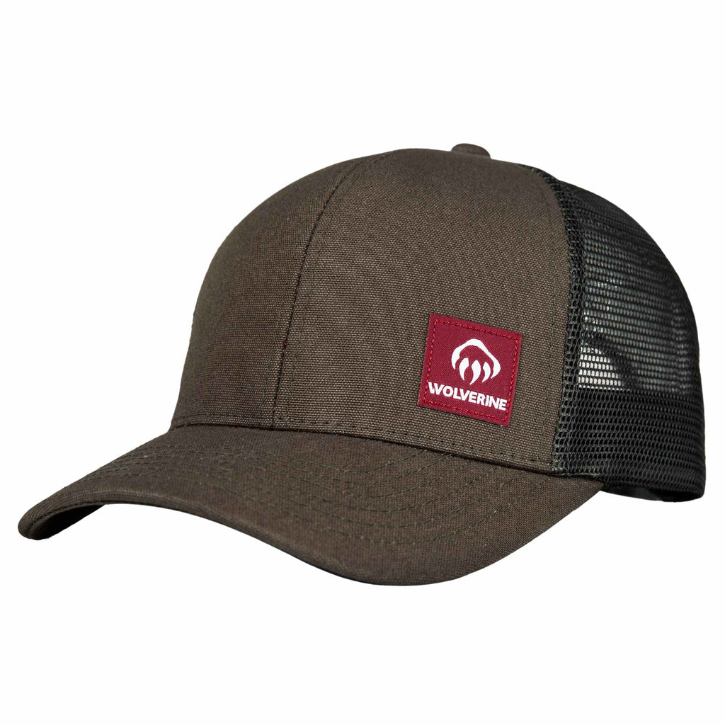 Wolverine Trucker Cap, Red Label Transfer - Black Olive - Right Angle 2