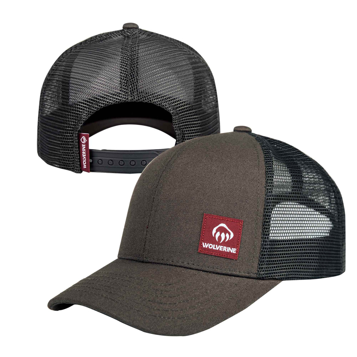 Wolverine Trucker Cap, Red Label Transfer - Black Olive - Right Angle