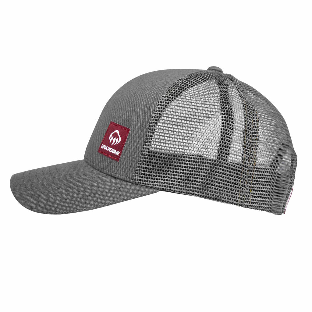 Wolverine Trucker Cap, Red Label Transfer - Grey - Left Side