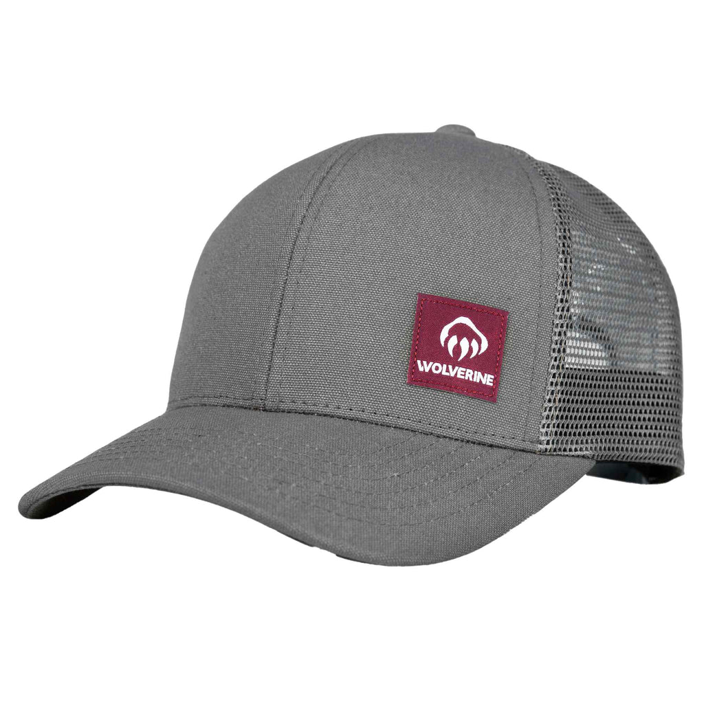 Wolverine Trucker Cap, Red Label Transfer - Grey - Right Angle