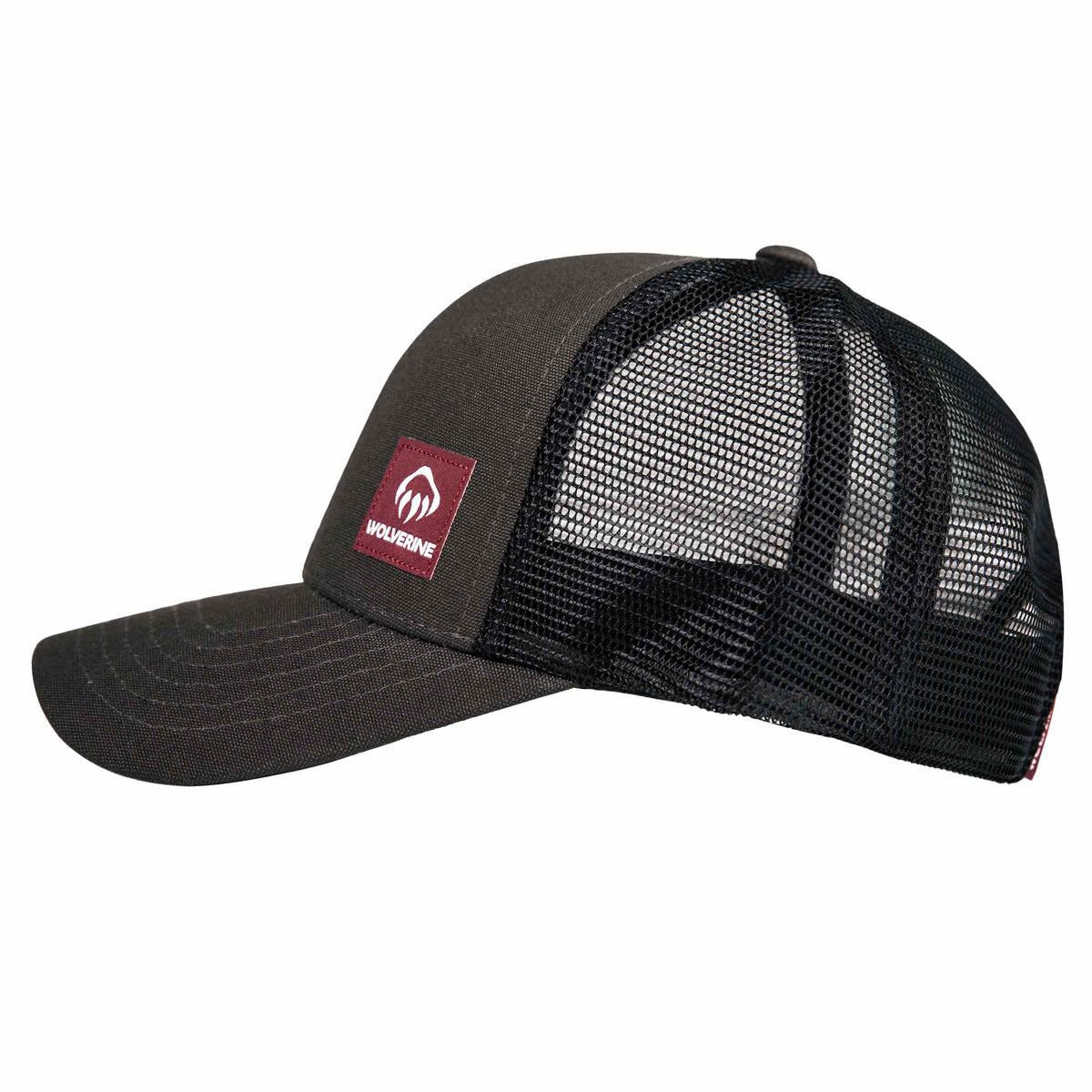 Wolverine Trucker Cap, Red Label Transfer - Onyx - Left Side