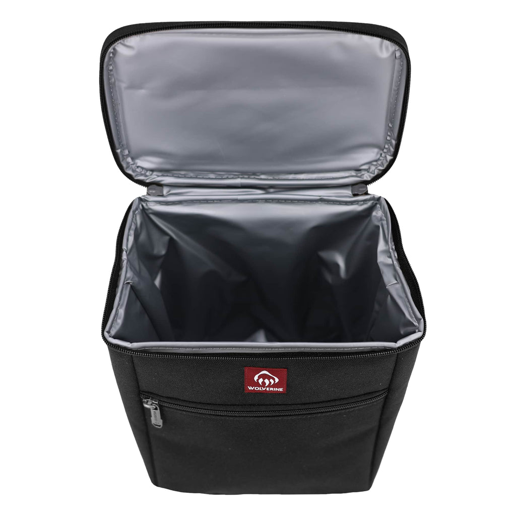 Wolverine Vertical Canvas Cooler for 12 Cans Embroidery - Black - Top