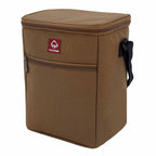 Wolverine Vertical Canvas Cooler for 12 Cans Embroidery - Chestnut - Left Angle