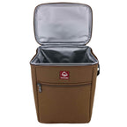 Wolverine Vertical Canvas Cooler for 12 Cans Embroidery - Chestnut - Open Front 2