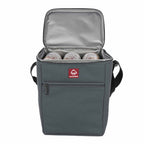 Wolverine Vertical Canvas Cooler for 12 Cans Embroidery - Gray - Propped Front 4