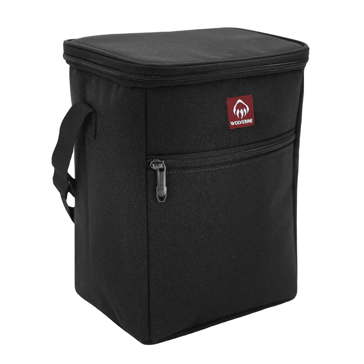 Wolverine Vertical Canvas Cooler for 12 Cans Transfer - Black - Right Angle 2