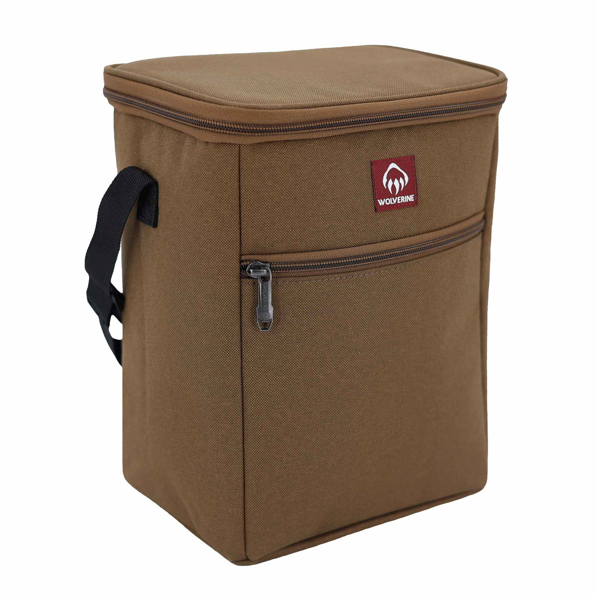 Wolverine Vertical Canvas Cooler for 12 Cans Transfer - Chestnut - Right Angle 2