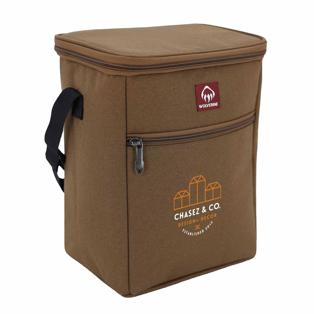 Wolverine Vertical Canvas Cooler for 12 Cans Transfer - Chestnut - Right Angle