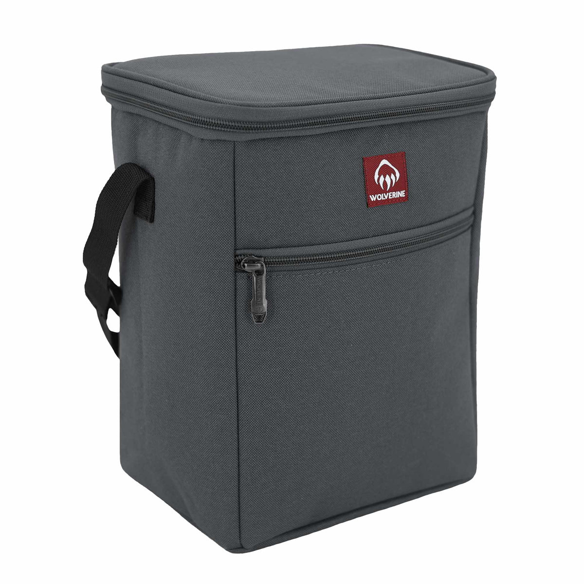 Wolverine Vertical Canvas Cooler for 12 Cans Transfer - Gray - Right Angle 2