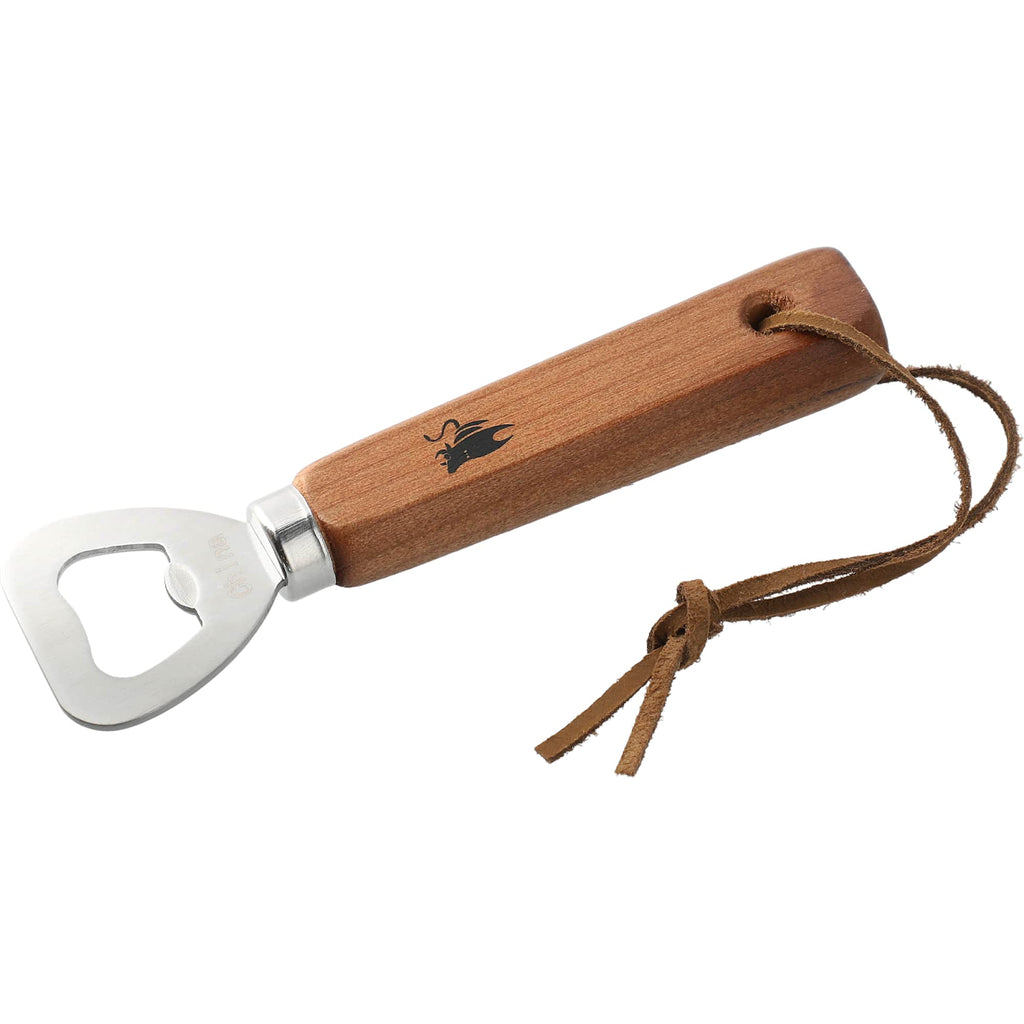 Wood Handle Bottle Opener with Leather Strap - Wood - Photo 2