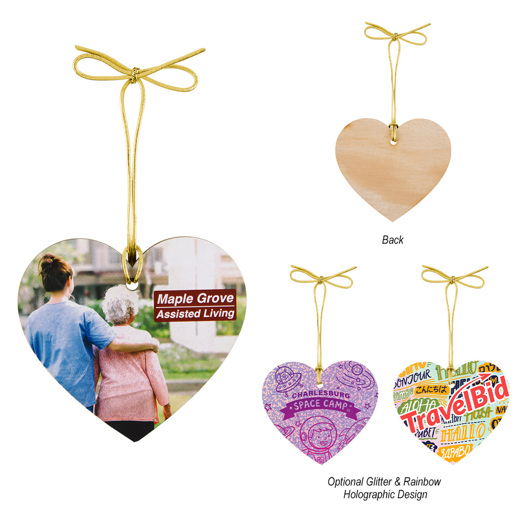 Wood Ornament, Heart Shape