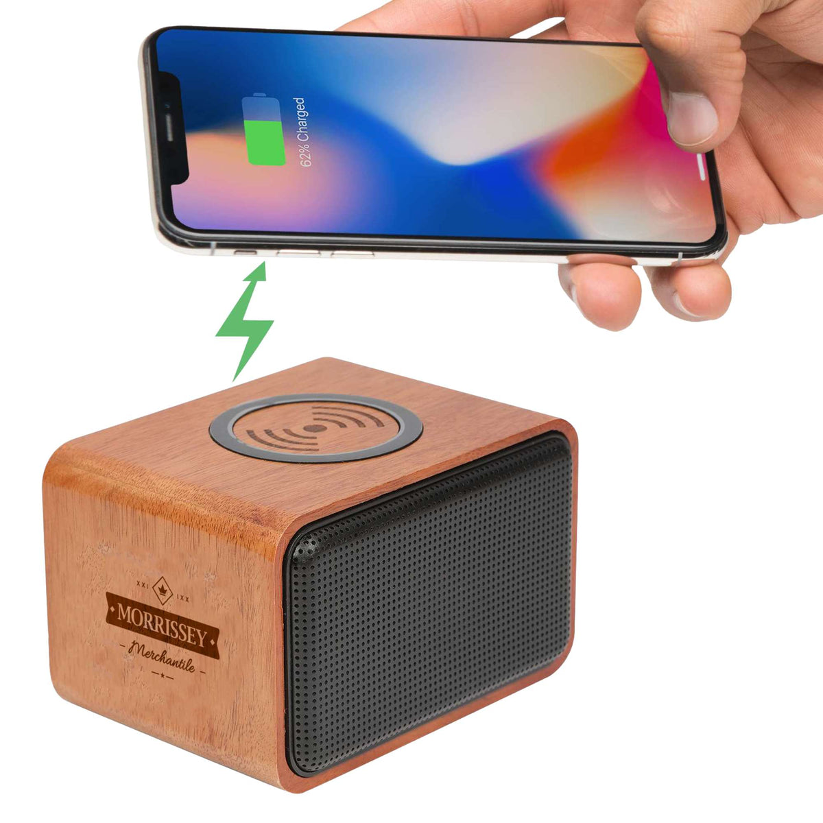 Wooden Speaker with Wireless Charging Top Laser Engraving - Wood - Photo 3