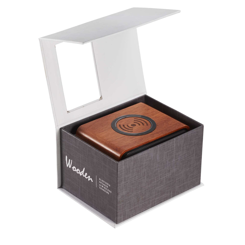 Wooden Speaker with Wireless Charging Top Laser Engraving - Wood - Photo 6
