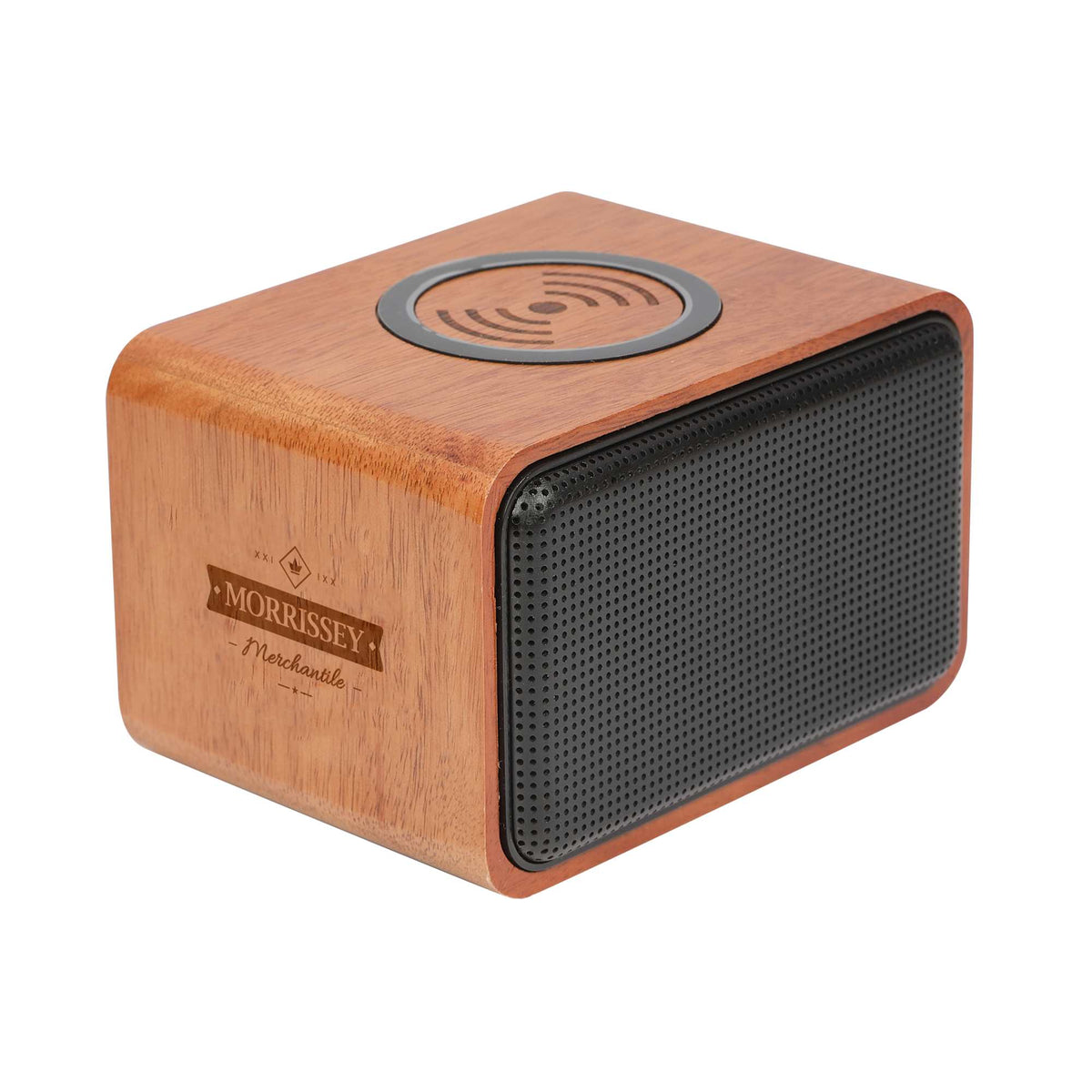 Wooden Speaker with Wireless Charging Top Laser Engraving - Wood - Photo