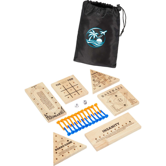 Wooden Travel Peg Game Set, 6 in 1 Transfer