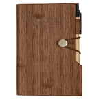 Woodgrain Notebook with Sticky Notes and Flags - Brown - Debossing