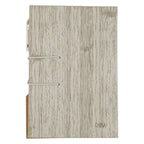 Woodgrain Notebook with Sticky Notes and Flags - Gray - +Back_Blank