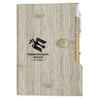 Woodgrain Notebook with Sticky Notes and Flags - Gray - Silk Screen