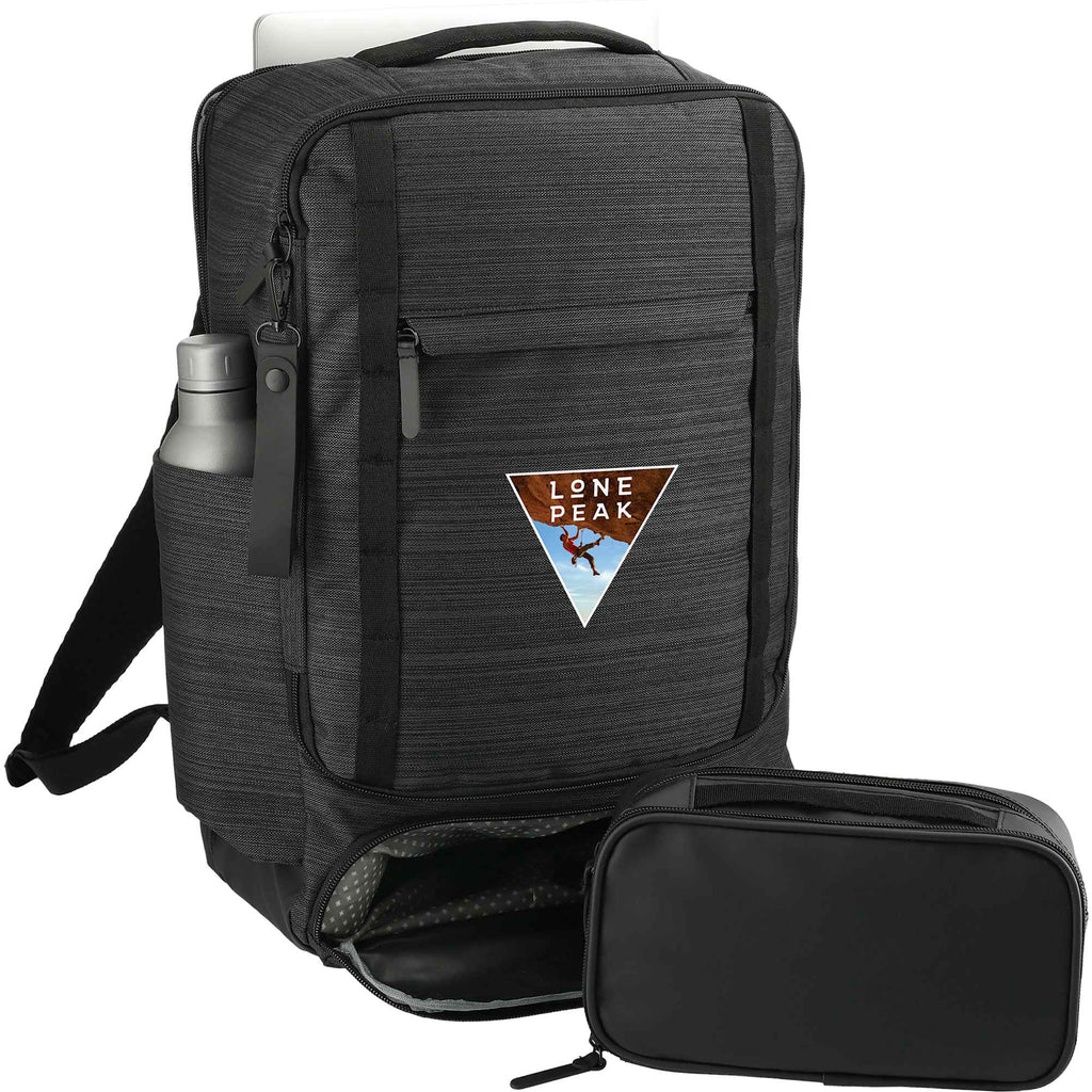 Work Anywhere Laptop Backpack with Organizer Pouch, 15 Inch Embroidery - Charcoal - Right Angle 2
