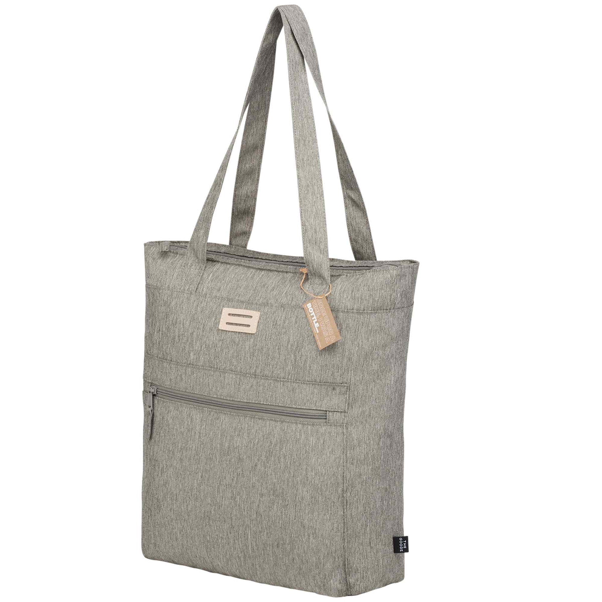 Work Anywhere Laptop Tote in Recycled Polyester Embroidery - Gray - Left Angle
