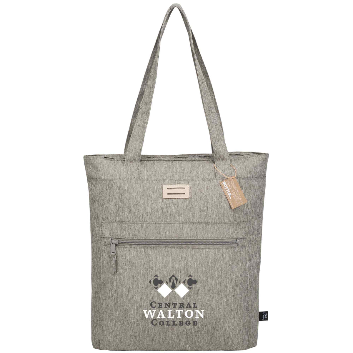 Work Anywhere Laptop Tote in Recycled Polyester Full Color - Gray - Front