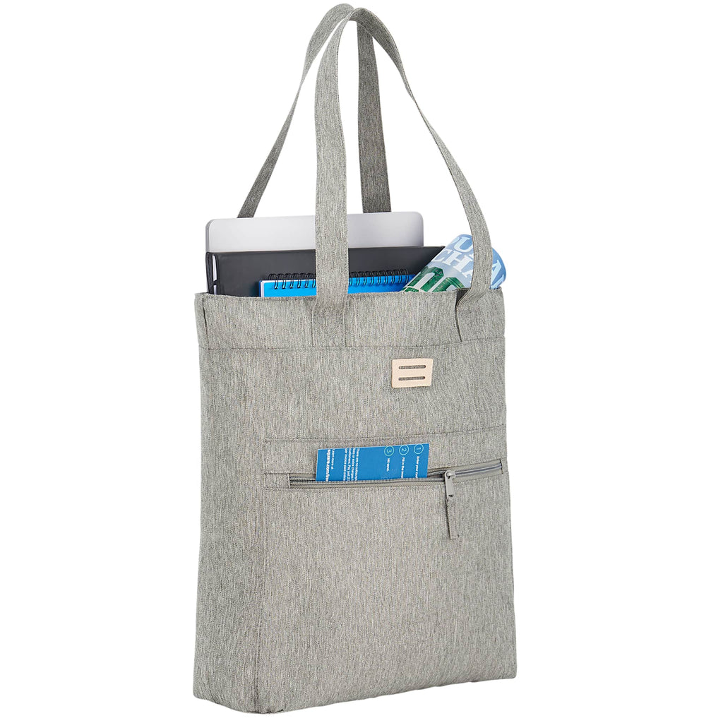 Work Anywhere Laptop Tote in Recycled Polyester Full Color - Gray - Right Angle 2