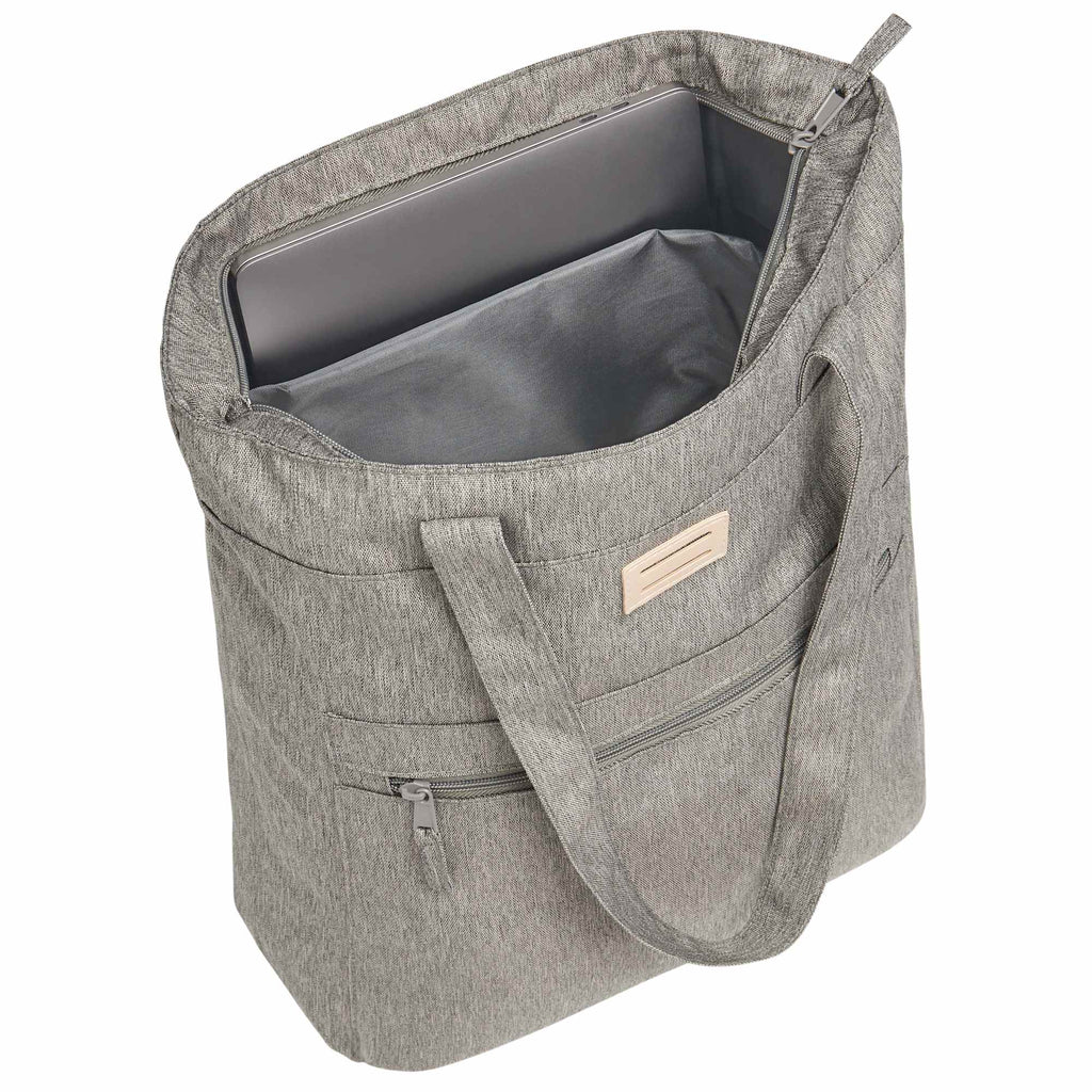 Work Anywhere Laptop Tote in Recycled Polyester Full Color - Gray - Right Angle 3