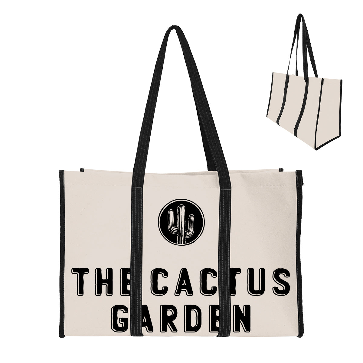 Wrap Around Tote Bag in Recycled Canvas - Natural - Silk Screen