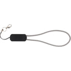 Wrist Link 5-in-1 Charging Lanyard, 65W Full Color - Black/Silver - Back