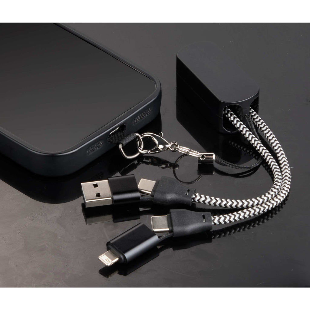 Wrist Link 5-in-1 Charging Lanyard, 65W Full Color - Black/Silver - Detail 3
