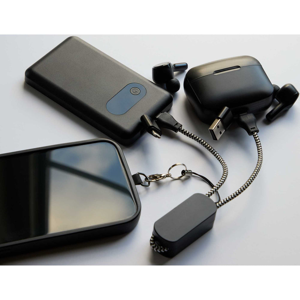 Wrist Link 5-in-1 Charging Lanyard, 65W Full Color - Black/Silver - Detail 4