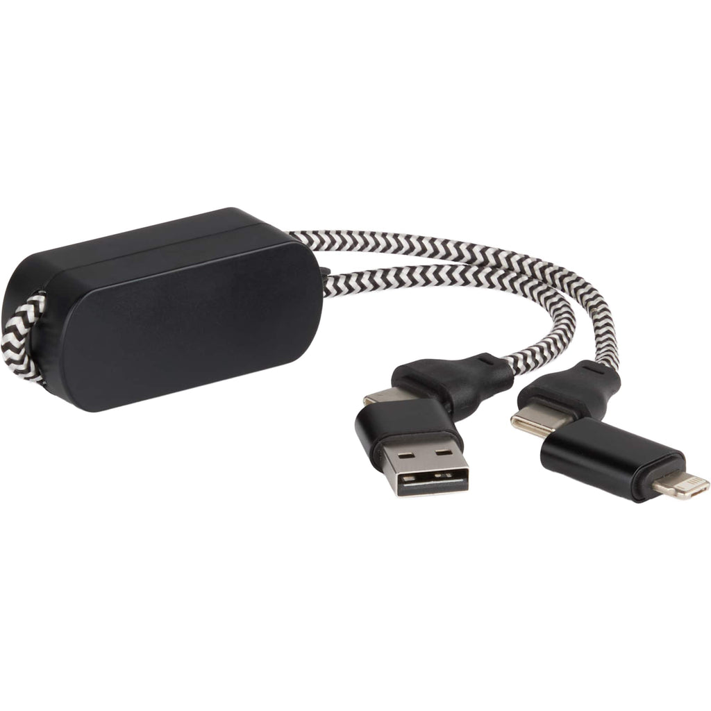 Wrist Link 5-in-1 Charging Lanyard, 65W Full Color - Black/Silver - Detail