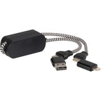 Wrist Link 5-in-1 Charging Lanyard, 65W Full Color - Black/Silver - Detail
