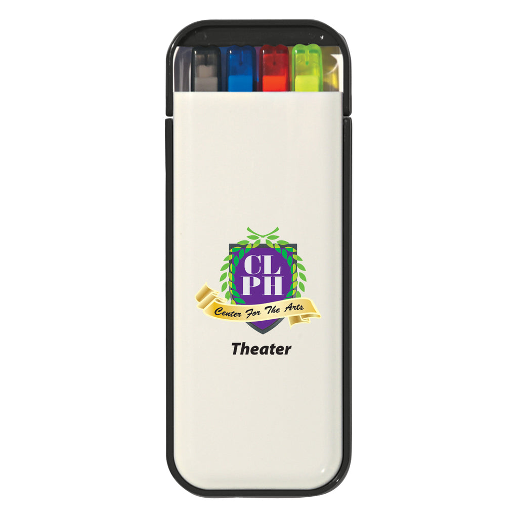 Writing Set, Four-Way Full Color - White With Black - Full Color