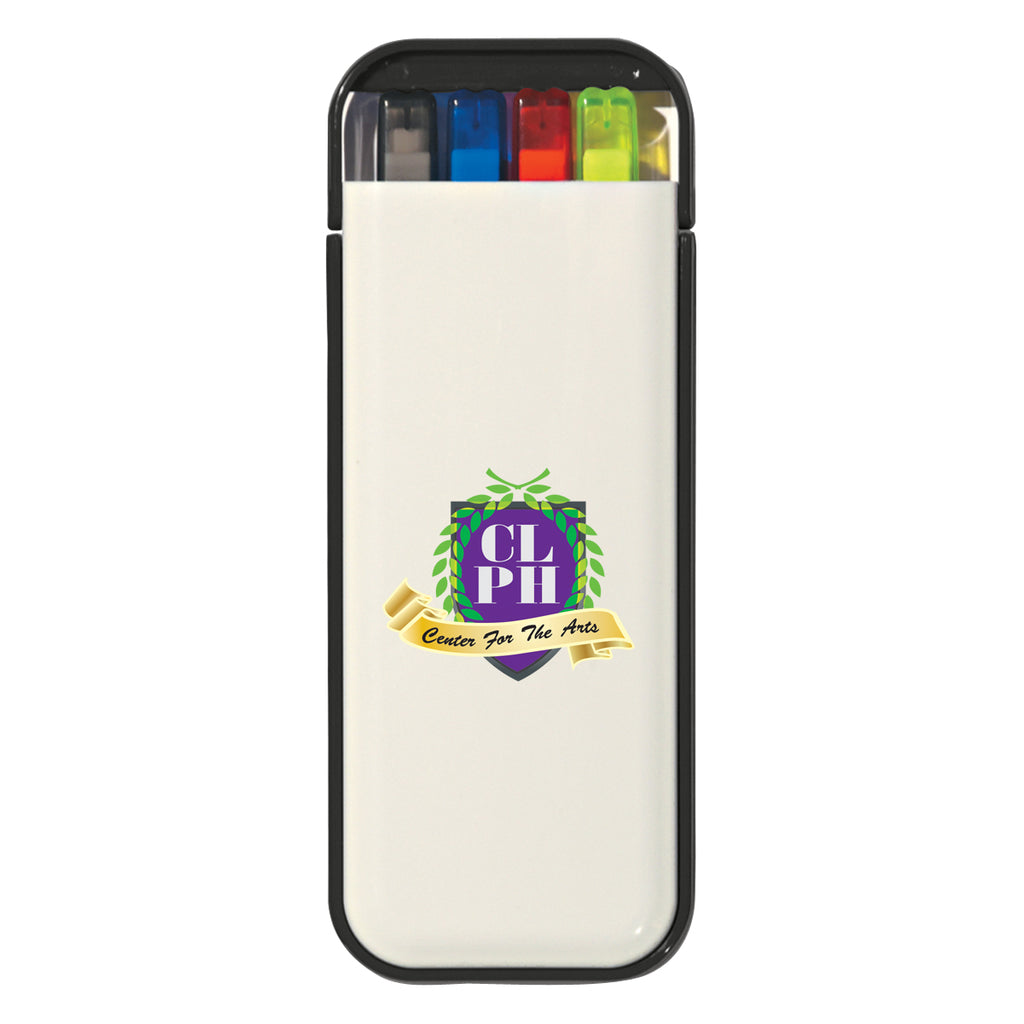 Writing Set, Four-Way Full Color - White With Black - Full Color