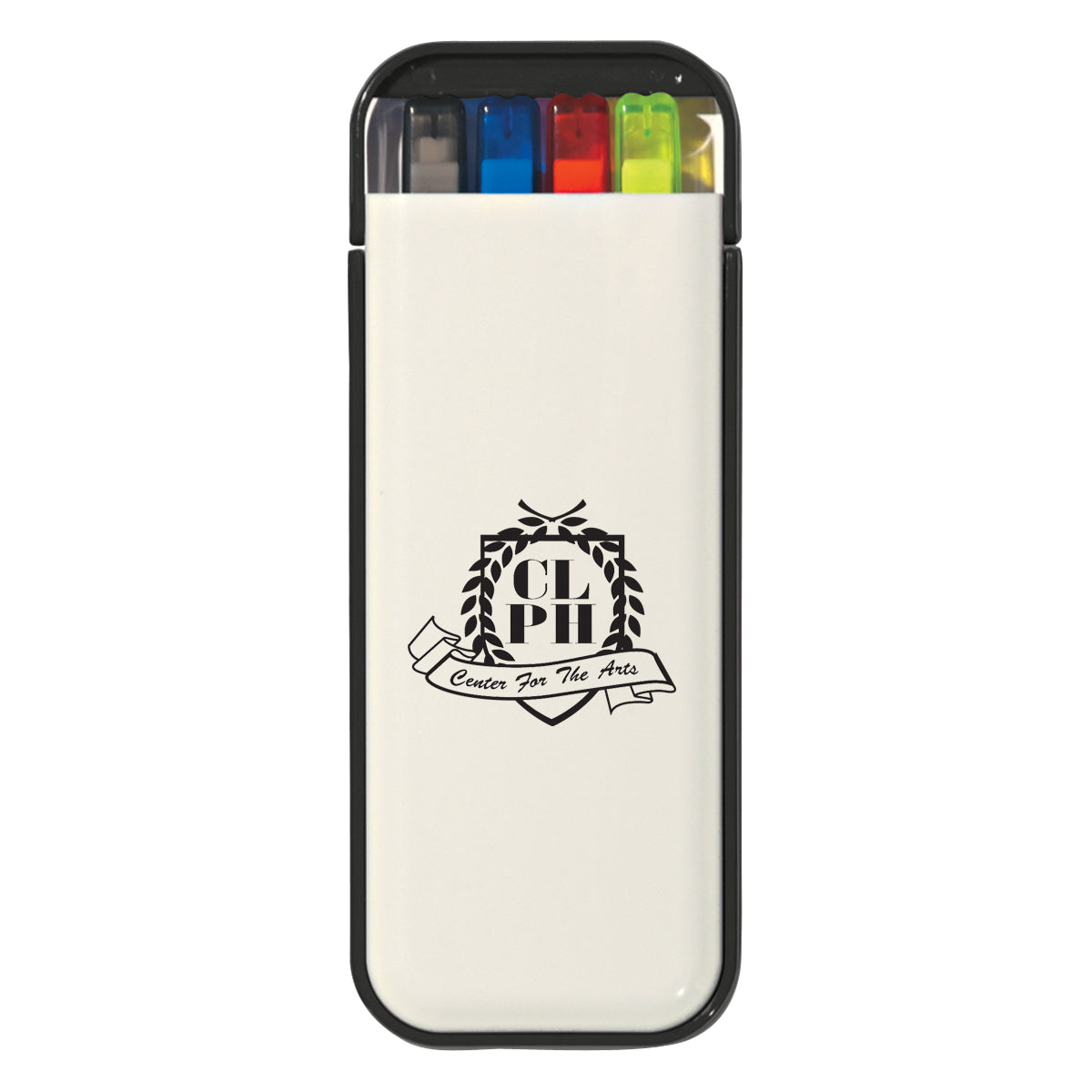 Writing Set, Four-Way Full Color - White With Black - Silk Screen