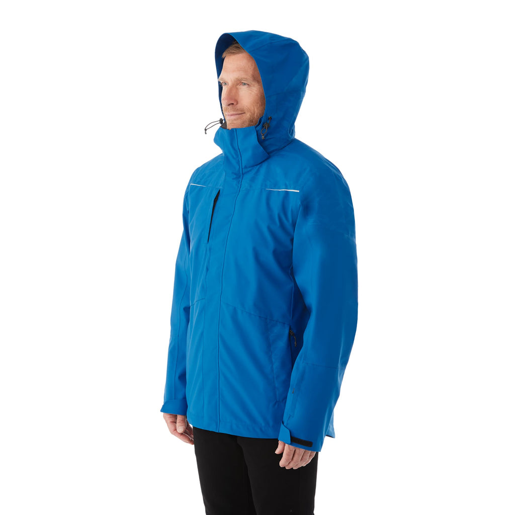 Yamaska 3-in-1 Waterproof Softshell Jacket for Men Embroidery - Olympic Blue/Black - On Model 5