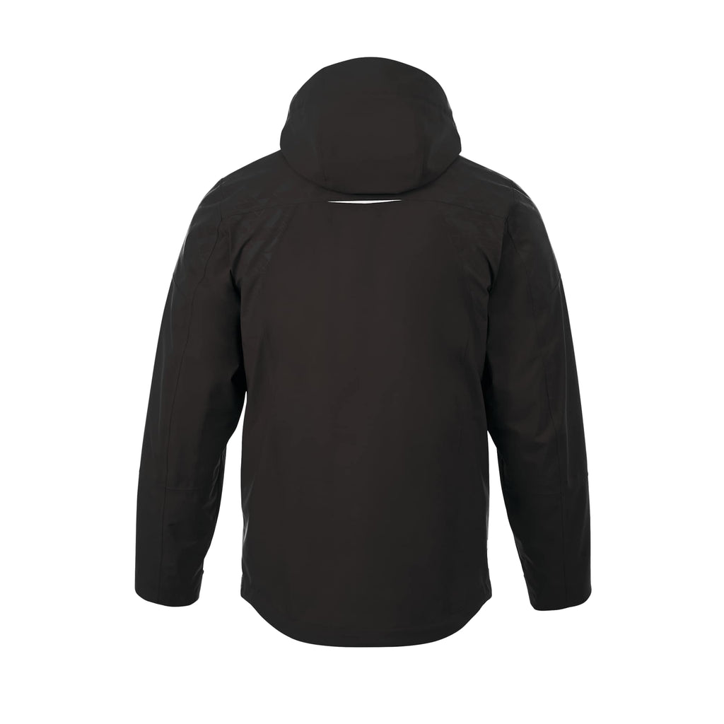 Yamaska 3-in-1 Waterproof Softshell Jacket for Men Laser Engraving - Black/Black - Back Flat